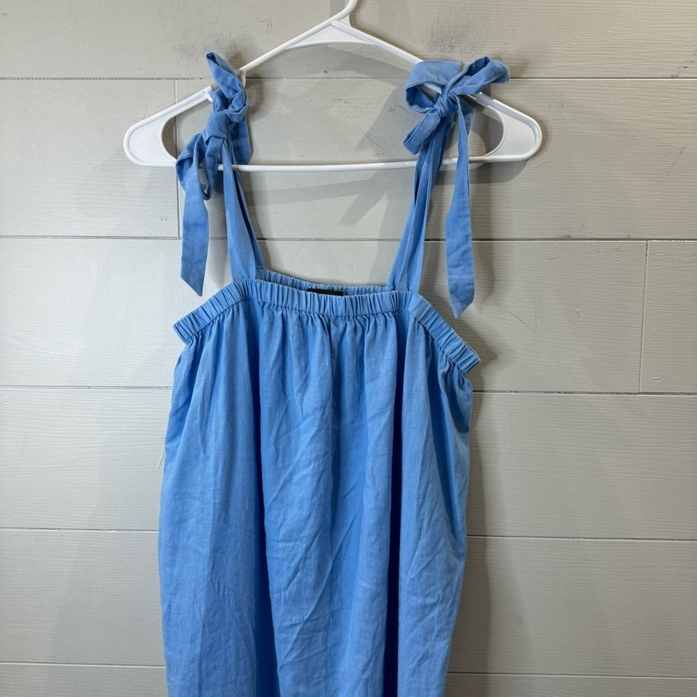 J. Crew Women's Blue Linen Mini Dress Size XXS - Picture 2 of 7